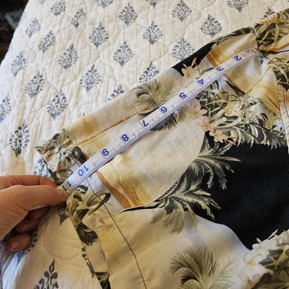 Jamaica Jaxx Hawaiian Shirt L 100% Silk Sunset Palm Tree Aloha Camp Button Front - Picture 10 of 13